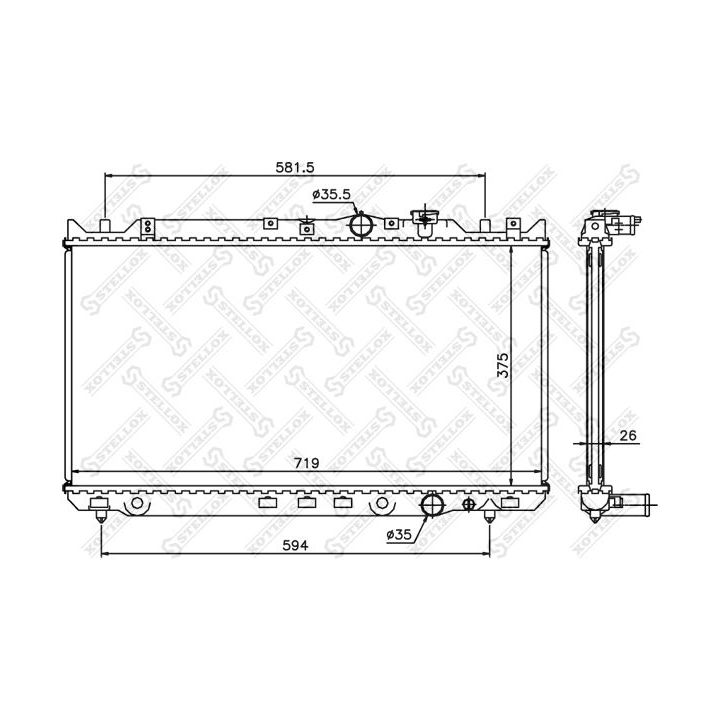 Radiatorius, variklio aušinimas STELLOX 10-25275-SX