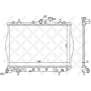 Radiatorius, variklio aušinimas STELLOX 10-25279-SX