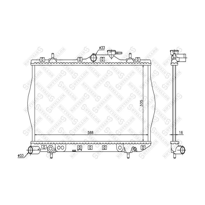 Radiatorius, variklio aušinimas STELLOX 10-25279-SX