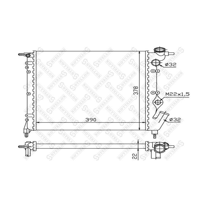 Radiatorius, variklio aušinimas STELLOX 10-25293-SX