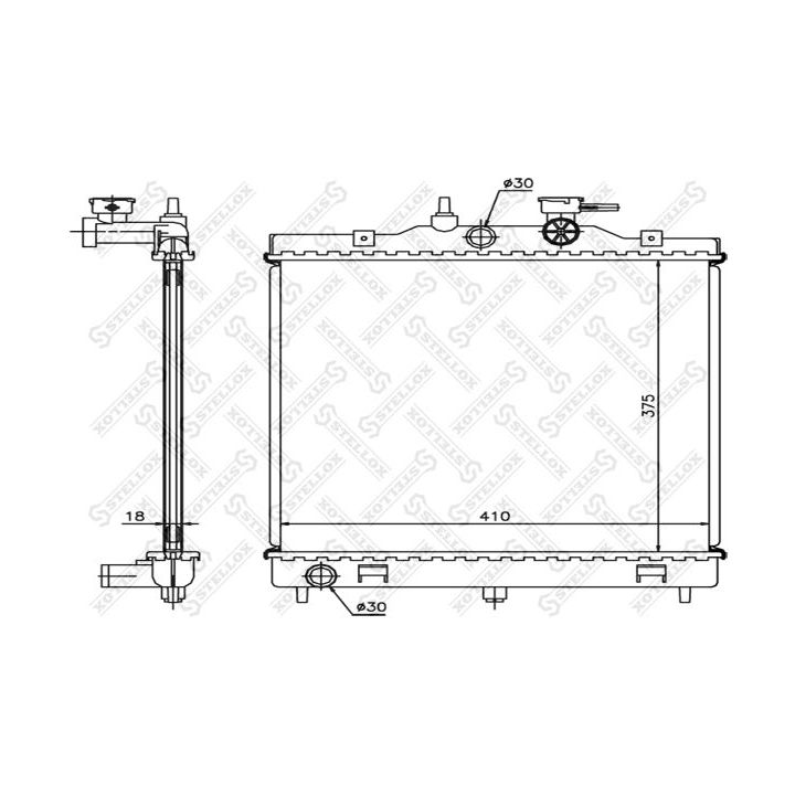 Radiatorius, variklio aušinimas STELLOX 10-25299-SX