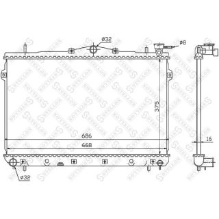 Radiatorius, variklio aušinimas STELLOX 10-25304-SX