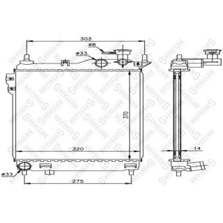 Radiatorius, variklio aušinimas STELLOX 10-25312-SX