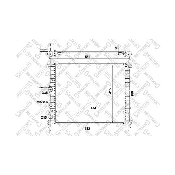 Radiatorius, variklio aušinimas STELLOX 10-25331-SX