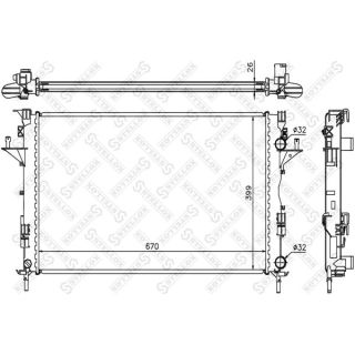 Radiatorius, variklio aušinimas STELLOX 10-25357-SX