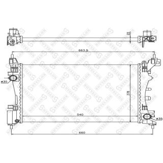 Radiatorius, variklio aušinimas STELLOX 10-25366-SX
