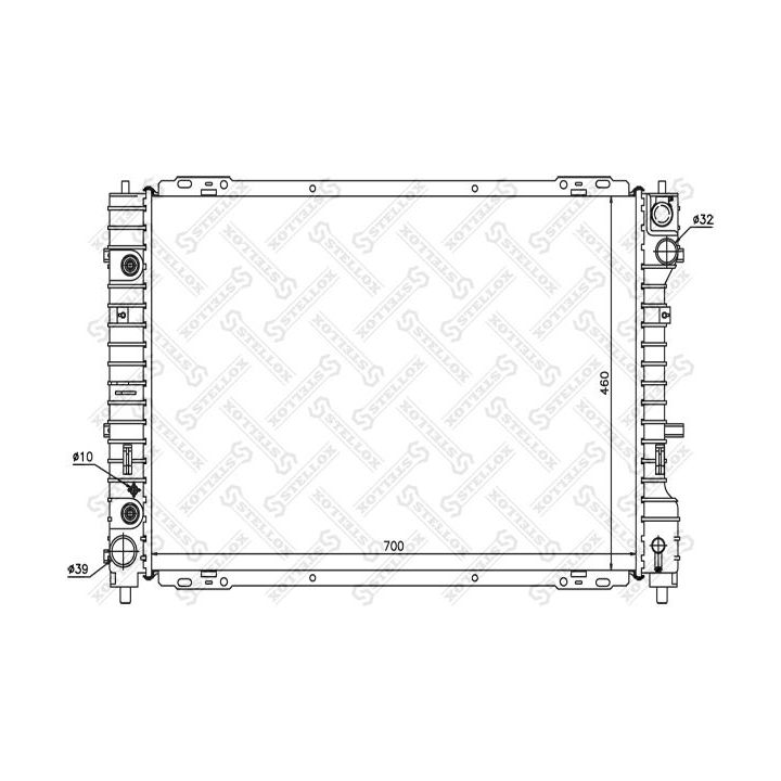 Radiatorius, variklio aušinimas STELLOX 10-25380-SX