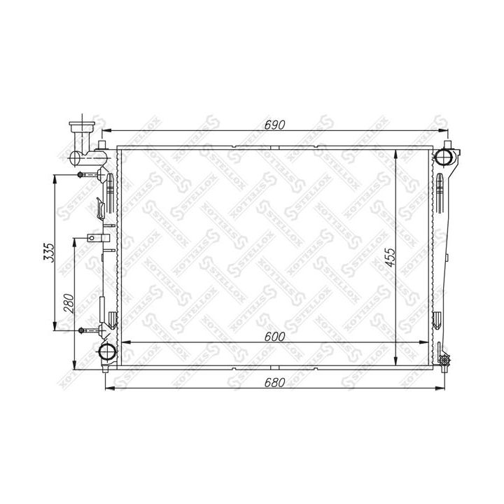 Radiatorius, variklio aušinimas STELLOX 10-25385-SX