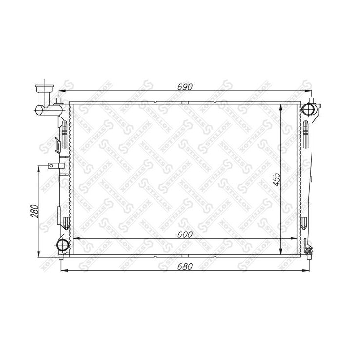 Radiatorius, variklio aušinimas STELLOX 10-25394-SX