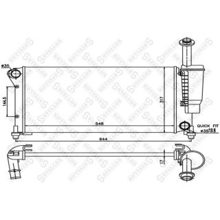 Radiatorius, variklio aušinimas STELLOX 10-25406-SX