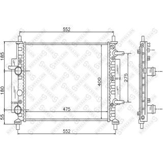 Radiatorius, variklio aušinimas STELLOX 10-25409-SX