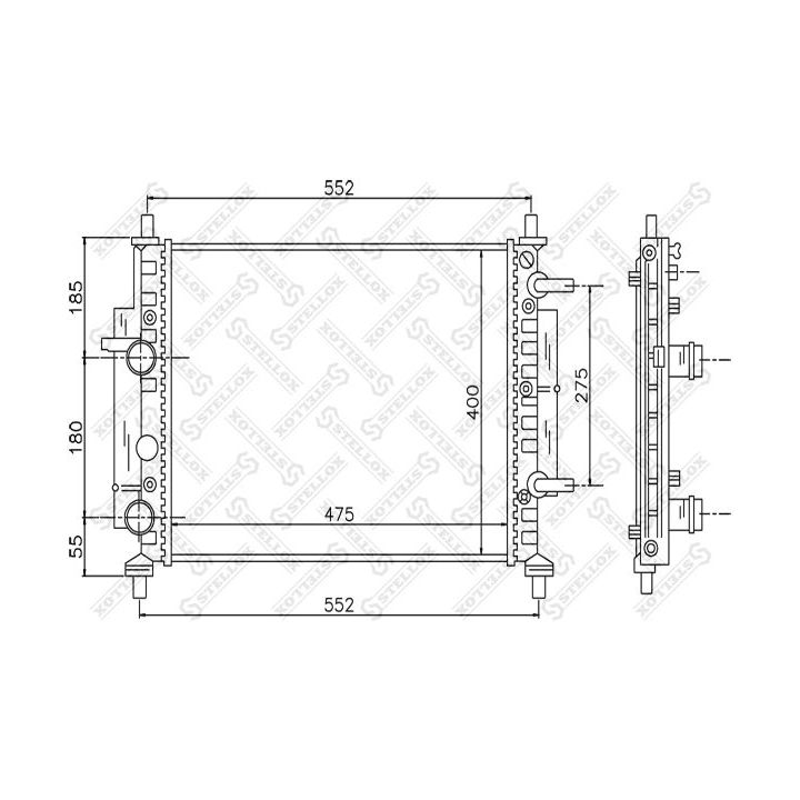 Radiatorius, variklio aušinimas STELLOX 10-25409-SX