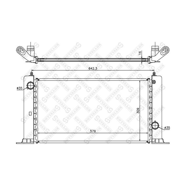 Radiatorius, variklio aušinimas STELLOX 10-25411-SX