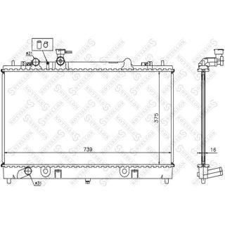 Radiatorius, variklio aušinimas STELLOX 10-25418-SX