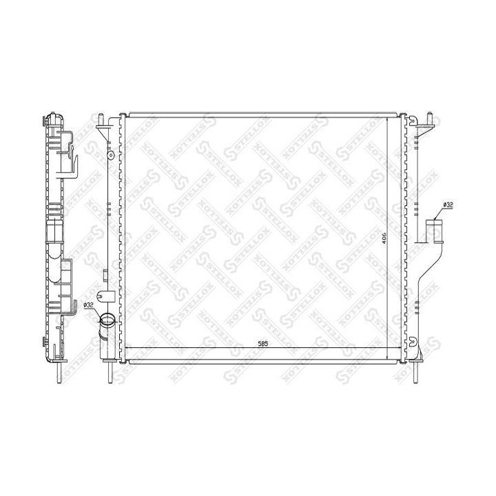 Radiatorius, variklio aušinimas STELLOX 10-25450-SX