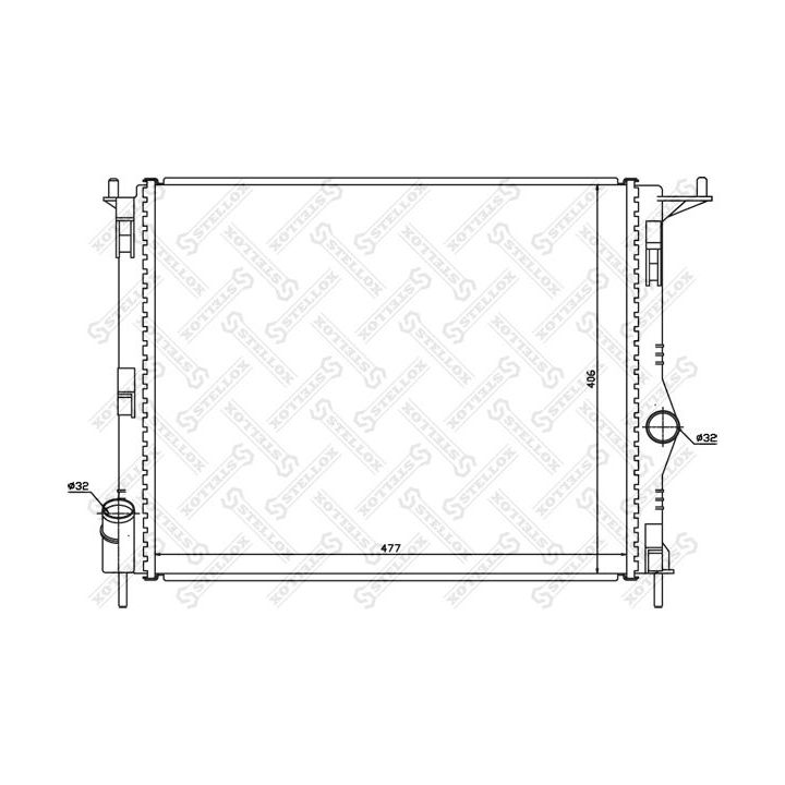 Radiatorius, variklio aušinimas STELLOX 10-25473-SX