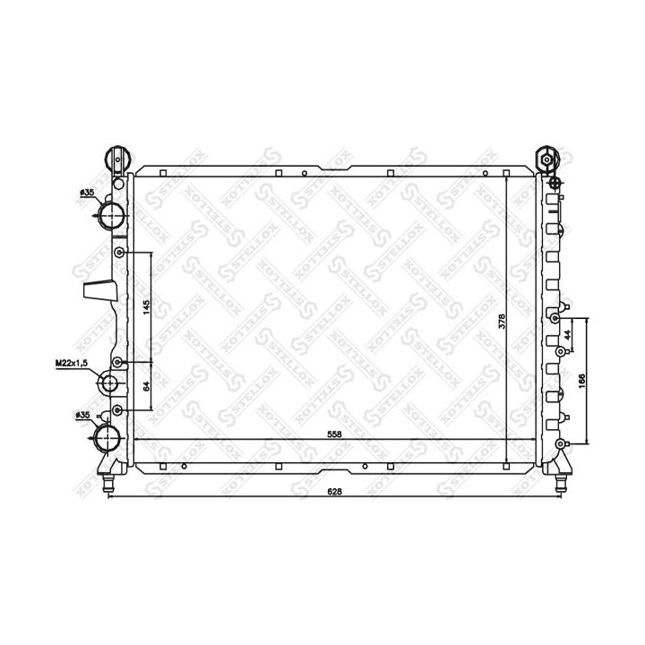 Radiatorius, variklio aušinimas STELLOX 10-25483-SX