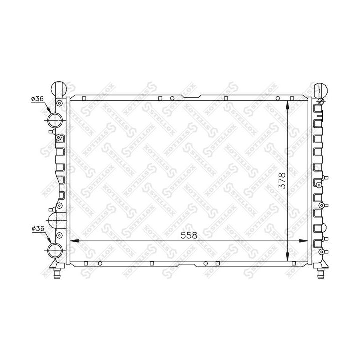 Radiatorius, variklio aušinimas STELLOX 10-25486-SX