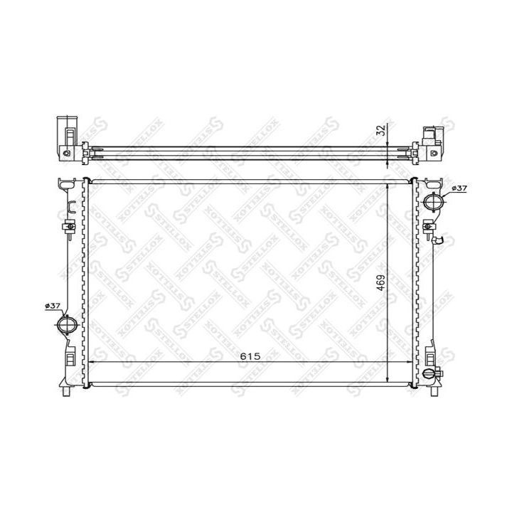 Radiatorius, variklio aušinimas STELLOX 10-25627-SX