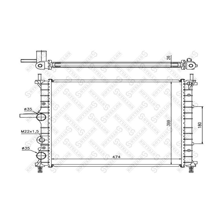 Radiatorius, variklio aušinimas STELLOX 10-25727-SX