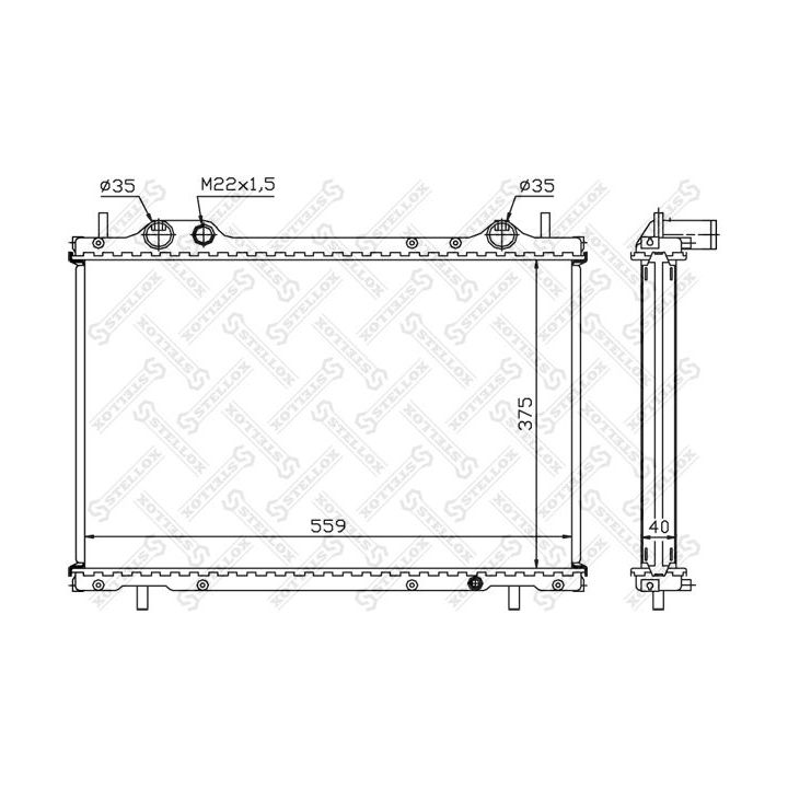 Radiatorius, variklio aušinimas STELLOX 10-25730-SX