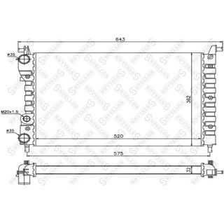 Radiatorius, variklio aušinimas STELLOX 10-25734-SX