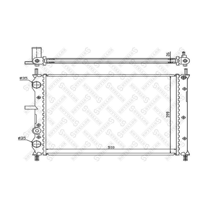 Radiatorius, variklio aušinimas STELLOX 10-25738-SX