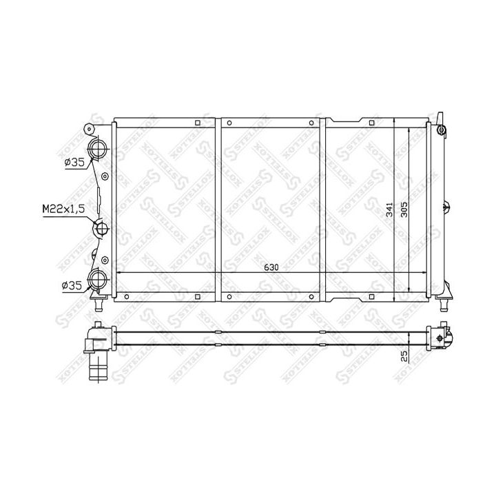 Radiatorius, variklio aušinimas STELLOX 10-25739-SX