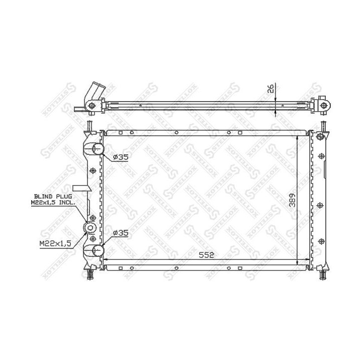 Radiatorius, variklio aušinimas STELLOX 10-25756-SX