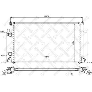 Radiatorius, variklio aušinimas STELLOX 10-25758-SX