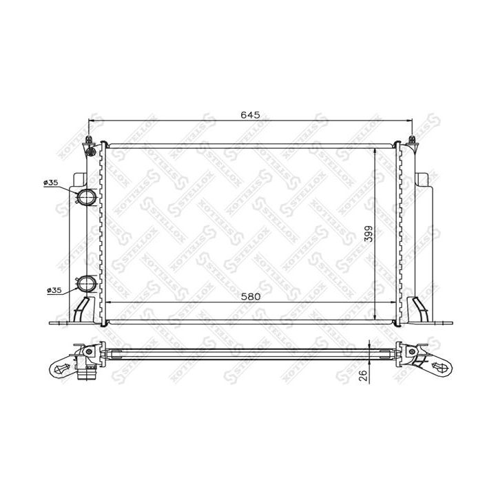 Radiatorius, variklio aušinimas STELLOX 10-25758-SX