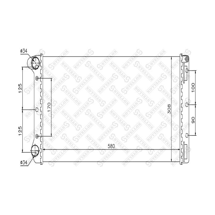 Radiatorius, variklio aušinimas STELLOX 10-25767-SX
