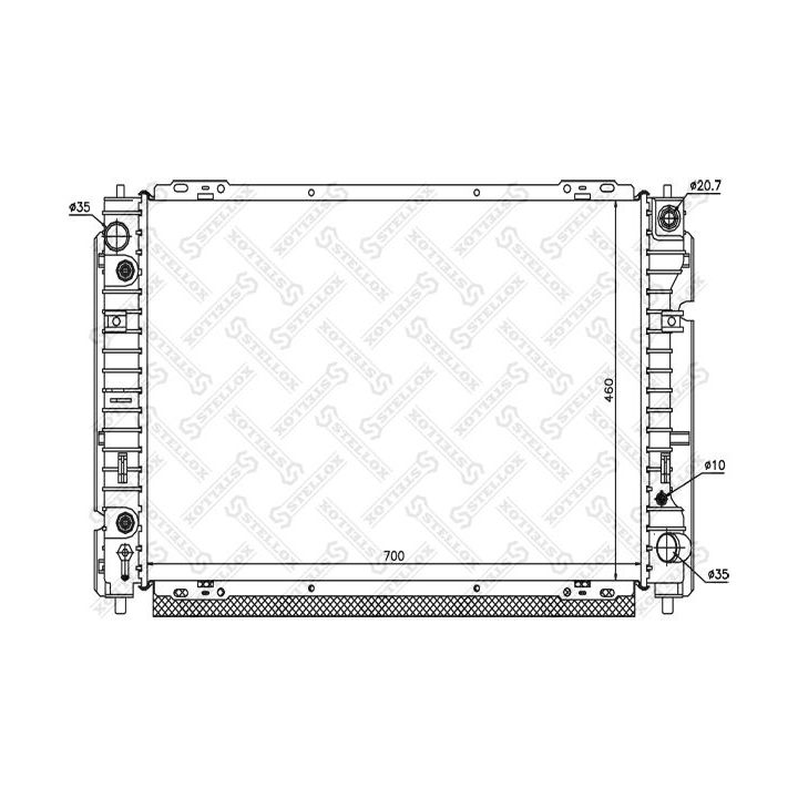 Radiatorius, variklio aušinimas STELLOX 10-25775-SX