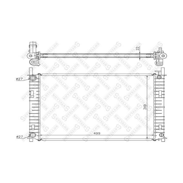 Radiatorius, variklio aušinimas STELLOX 10-25781-SX