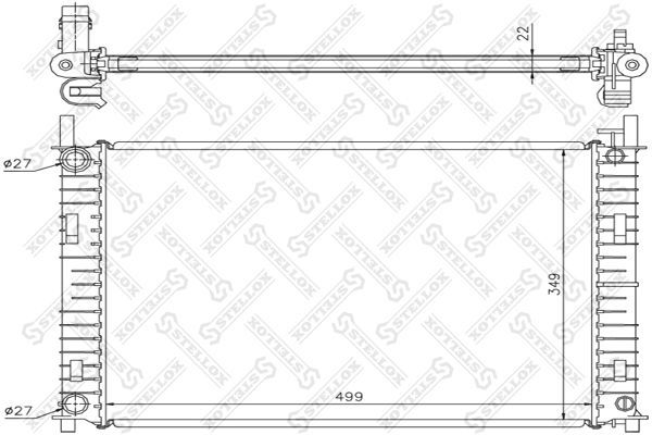 Radiatorius, variklio aušinimas STELLOX 10-25781-SX
