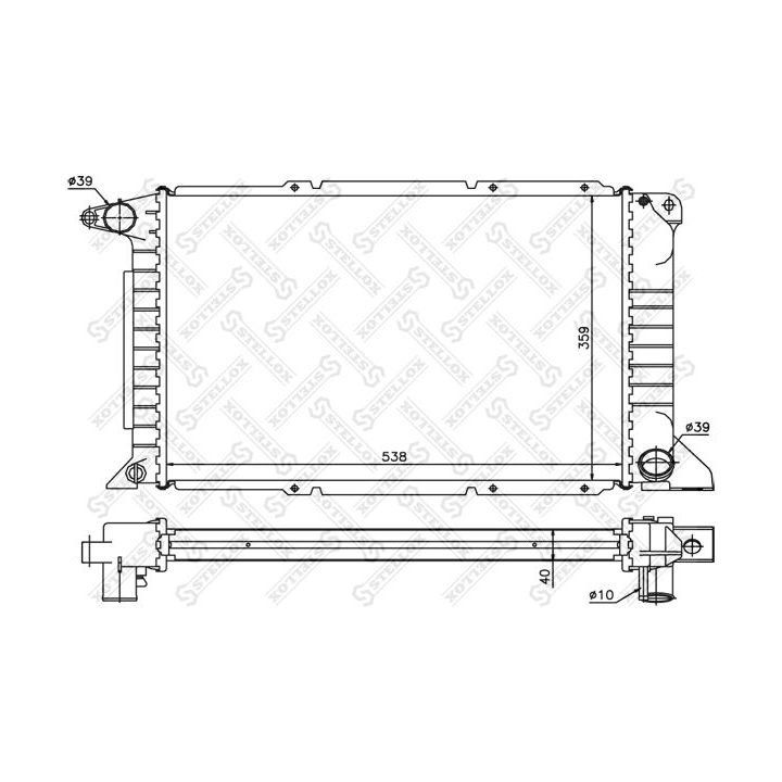 Radiatorius, variklio aušinimas STELLOX 10-25798-SX