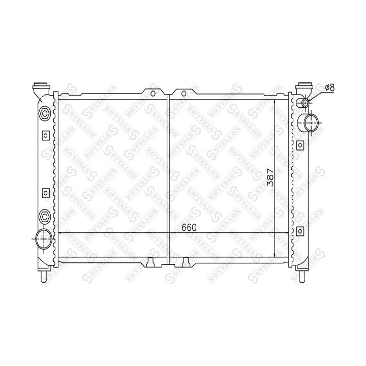Radiatorius, variklio aušinimas STELLOX 10-25836-SX