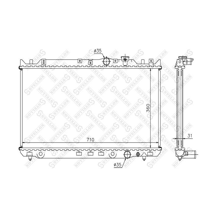 Radiatorius, variklio aušinimas STELLOX 10-25841-SX