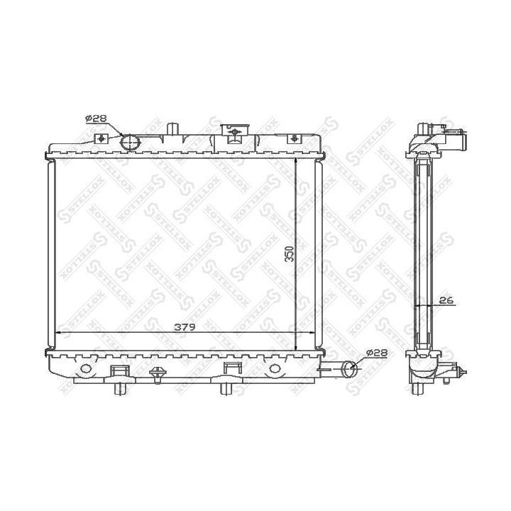 Radiatorius, variklio aušinimas STELLOX 10-25847-SX
