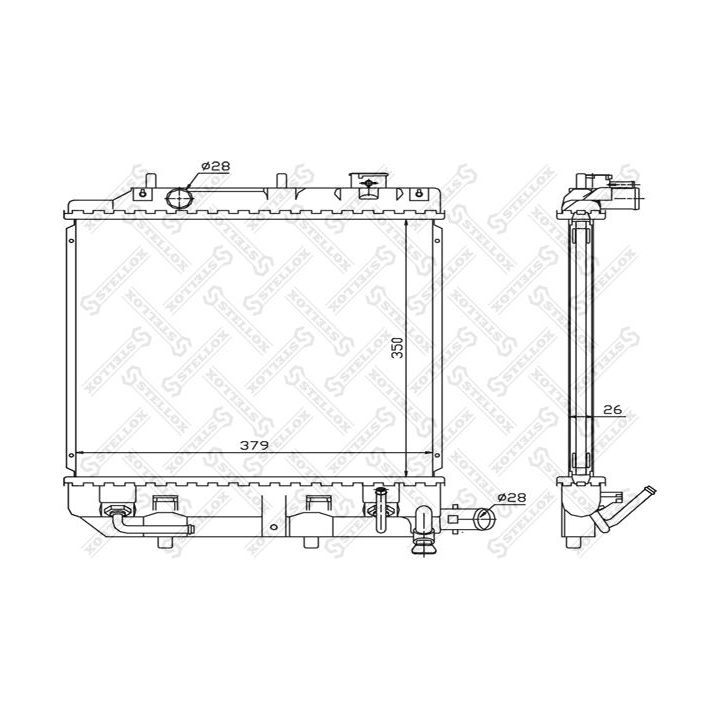 Radiatorius, variklio aušinimas STELLOX 10-25850-SX