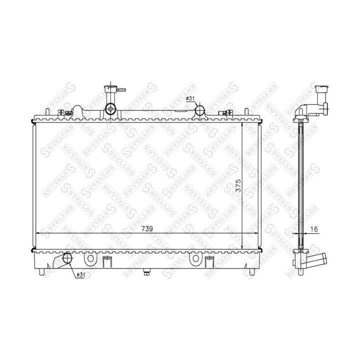 Radiatorius, variklio aušinimas STELLOX 10-25853-SX
