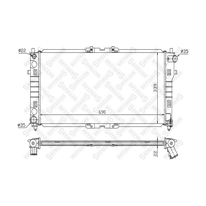 Radiatorius, variklio aušinimas STELLOX 10-25859-SX