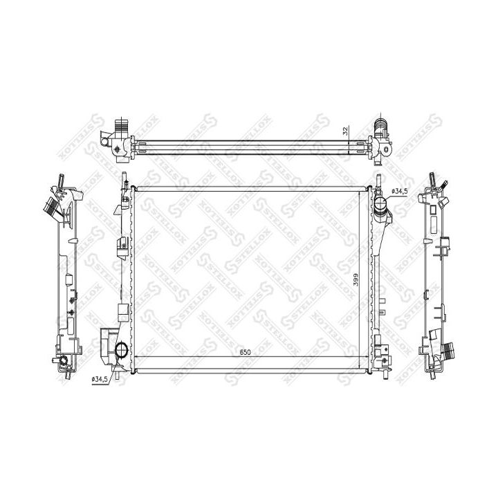 Radiatorius, variklio aušinimas STELLOX 10-26000-SX