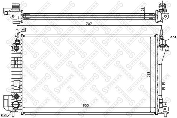 Radiatorius, variklio aušinimas STELLOX 10-26001-SX