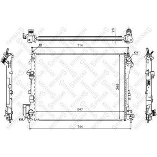 Radiatorius, variklio aušinimas STELLOX 10-26002-SX