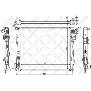 Radiatorius, variklio aušinimas STELLOX 10-26061-SX