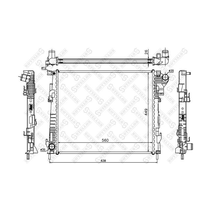 Radiatorius, variklio aušinimas STELLOX 10-26061-SX