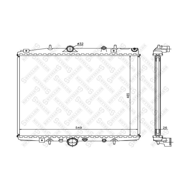 Radiatorius, variklio aušinimas STELLOX 10-26132-SX