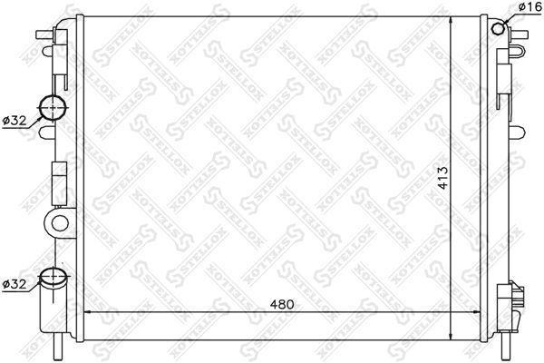 Radiatorius, variklio aušinimas STELLOX 10-26178-SX