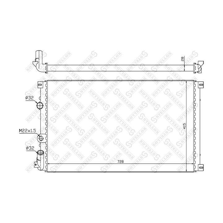 Radiatorius, variklio aušinimas STELLOX 10-26179-SX